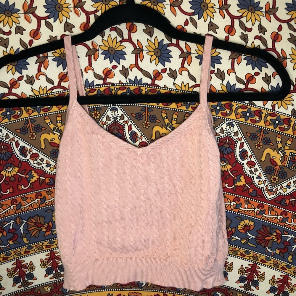 Pink Cropped Tank Top